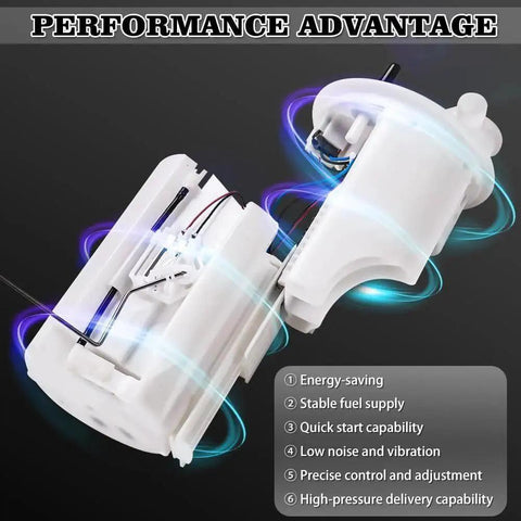Plug And Play Electric Fuel Pump Assembly With Sending Unit OE Replacement Kit for Toyota Avalon Camry Lexus ES350 shown in white casing