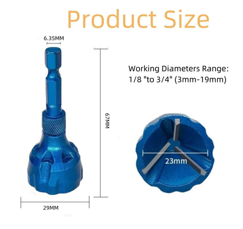 Two Pack External Deburring Chamfer Tool With Carbide Blades And Quick Release Hex Shank Heavy Duty Burr Removal Drill Bit