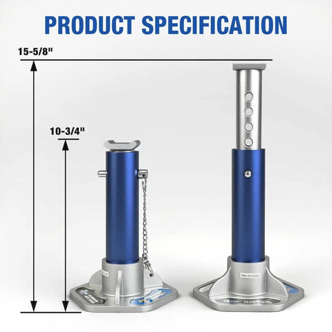 3 Ton Aluminum Jack Stands With Locking Pins For Cars, SUVs And Light Duty Trucks, Lightweight Blue And Silver, 1 Pair Specification