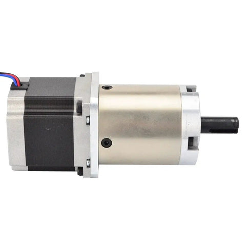 Side view of Heavy Duty Nema 23 Stepper Motor With 47 To 1 Planetary Gearbox For DIY CNC Mill Lathe Router, 40 Nm Holding Torque.