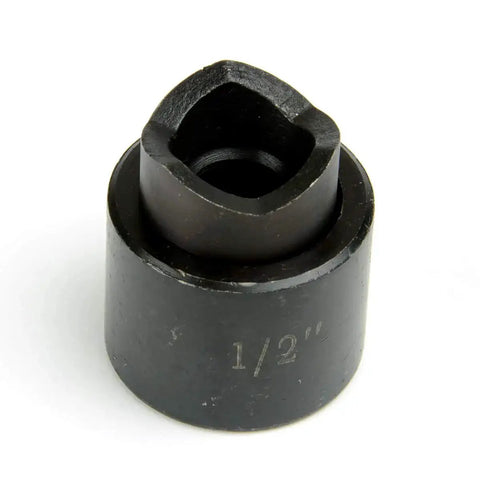 One Half Inch Conduit Punch And Die For Hydraulic Knockout Driver Kit, 0.86 inch hole, fits 0.430 inch draw studs, no threads, on white
