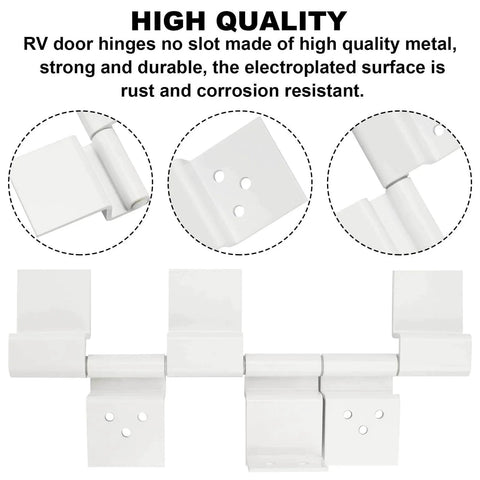 High-quality RV Door Hinge Replacement 198295 Hinge Assembly White Two Pack for Entry Door Upgrade, close-up view