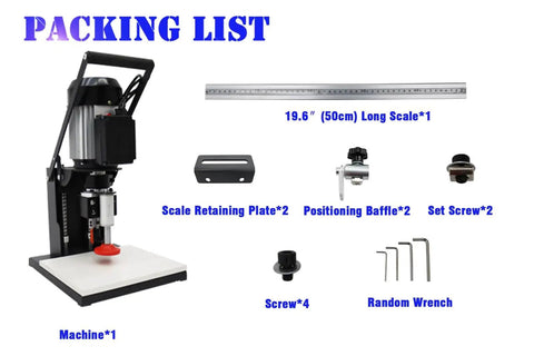 Portable 110V 1100W Hinge Drilling And Boring Machine For Cabinets Wardrobes And Doors With 48-6 Drill Model and accessories list