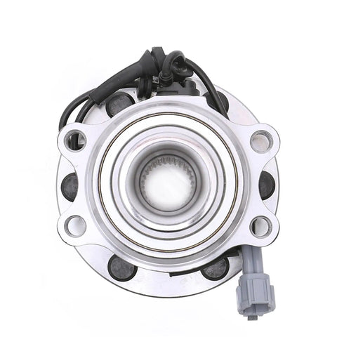 Front Wheel Hub Bearing Assembly Set Of 2 For 2005 Through 2019 Nissan Frontier 4x4 2005 Through 2012 Pathfinder 4x4 And 2005 Through 2015 Xterra 4x4 OE Style Replacement Part 515065 shown from top view.