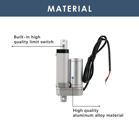 Beefy 12V DC Electric Linear Actuator With Mounting Bracket 2 Inch Stroke 900N Push Pull Low Noise Under 50 dB IP54 Dust