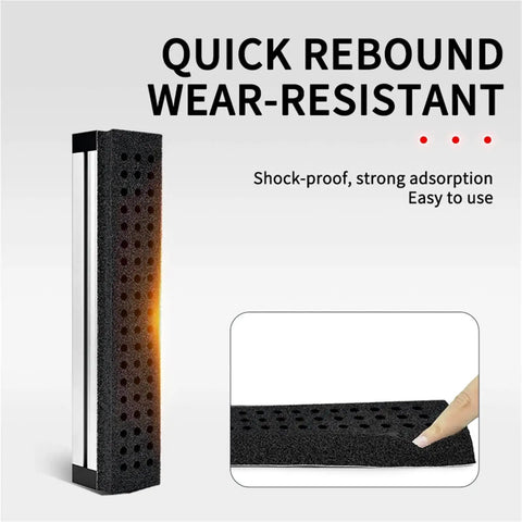 Shock-proof, wear-resistant foam pad with quick rebound feature, highlighting strong adsorption properties.