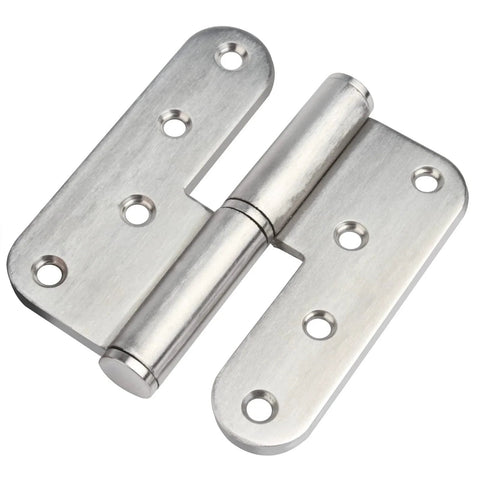 Stainless Steel Door Hinges 6 Pack 3.5 Inch H Shape Lift Off Left and Right Hand with Removable Pin shown laid flat