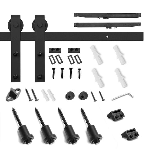 Sliding Barn Door Hardware Kit With Soft Close For 5 To 10 Ft Doors, Ultra Quiet And Smooth Operation, Invisible Track Design parts