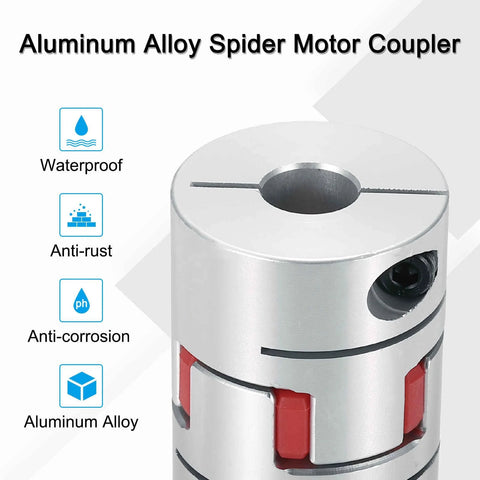 MECCANIXITY aluminum shaft coupling, 7–12 mm, L50xD35 mm, spider jaw style for 3D printers and CNC machines