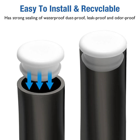 4 Pack Silicone Plugs For 2 Inch Round Holes, 50.6 Mm Fitment, snap-in design shown sealing tube