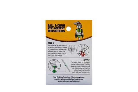 Ball And Chain Replacement Accessory instructions showing two-step installation guide for enhanced safety and peace of mind
