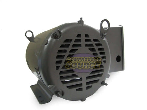 Side view of General Purpose Single-Phase AC Motor 10 HP 1725 RPM 230V 60Hz 215T OPSB Enclosure with Copper Windings.