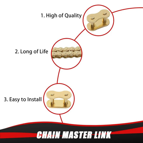Gold 420 Drive Chain 102 Link With Chain Breaker Tool For CRF50F XR50R KLX110 KX65 KX60 KDX50 KDX80 master link details
