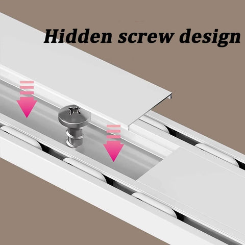 Heavy Duty Double Row Ceiling Curtains Track Silent Curtain Rail For Ceiling Double Track With Smooth Sliding Rails System screw detail