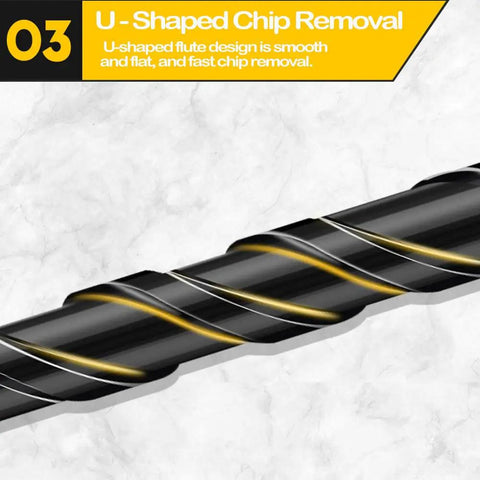 Close-up of Heavy Duty 6mm Masonry Drill Bit with U-shaped groove for chip removal, featuring tungsten carbide tip for tile and concrete.