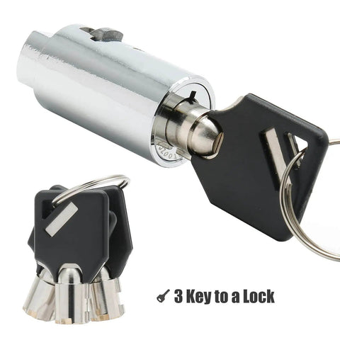 High Security Vending Machine Lock and Key Kit for Soda Snack and Candy Machines With Tubular Keyway Tamper Proof Cylinder and Keyed Different Replacement for Coke Gumball Machines by Qjaiune, showing a metal lock with three keys.