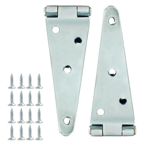 2 Pack 5 Inch Strap Hinges With Screws For Wood Gates Doors Cabinets Heavy Duty Tee Hinges Black Finish Corrosion Resistant Iron