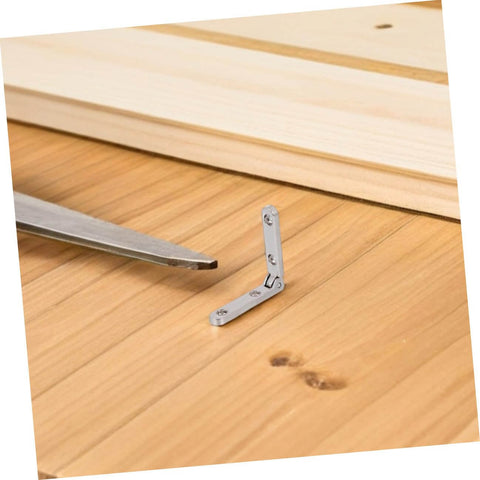 12 Pack Zinc Alloy Miniature Hinges 90 Degree Silver Jewelry Box Hardware Small Decorative Cabinet Hinges For Wooden Furniture