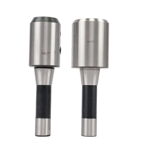 End Mill Holder Set R8 One Half To One And One Quarter Inch, 8 Piece, Bridgeport Type Milling Machine Compatible, Heavy Duty Steel Construction, showing two holders