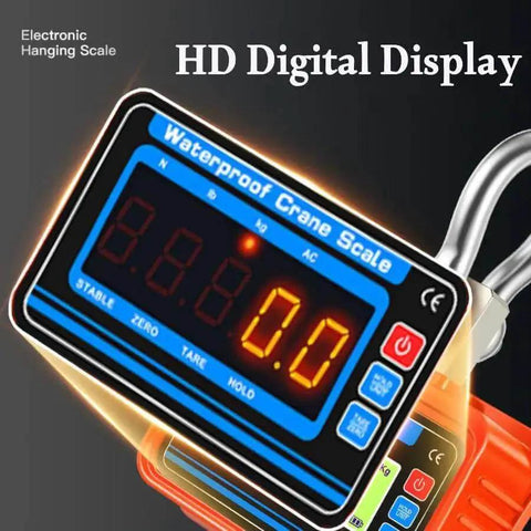 Beefy 3000kg Digital Crane Scale With Remote, Waterproof Industrial Hanging Scale, Rechargeable, 0.5kg Division, LED Display