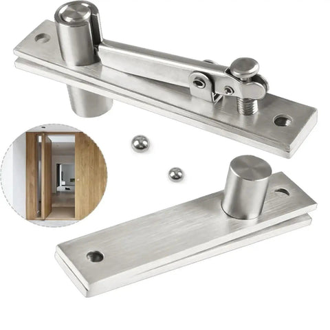 360 Rotation Heavy Duty Pivot Hinge Set Stainless Steel Hidden Door Hardware For Secret Doors And Bookshelves In Bedroom And Living Room With Invisible Mounting By 2set.