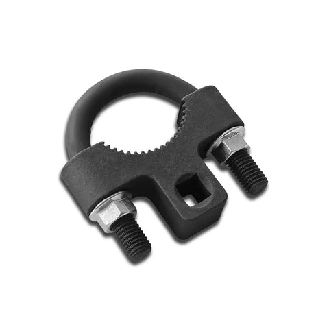 Inner Tie Rod Removal Tool With Non Slip Teeth Low Profile U Wrench Carbon Steel, front view showing U-shaped design with bolts.