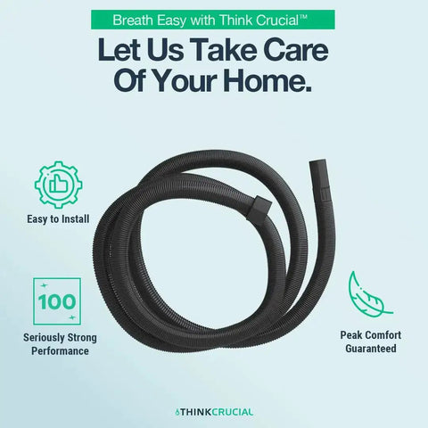 Extendable 15 Foot Black Vacuum Hose For Shop Vac Models Flexible Two And A Quarter Inch Tank End And One And A Quarter Inch Attachment Nozzle Fits Wet Dry Vacuum Cleaners 1 Pack coiled on white background