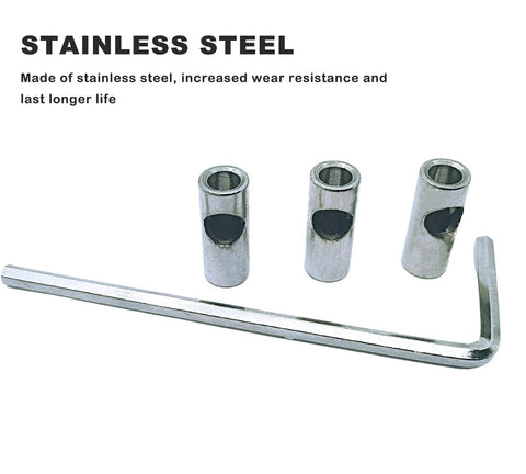 Stainless Steel Pinion Coupler Sleeve Adapter Converts 3.175mm To 5mm Pinions For RC Motors 3650 550 540 12mm, 3 sleeves, Allen key