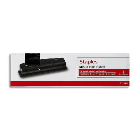 Box packaging for Mini 3 Hole Punch, 6 Sheet Capacity, Portable Desktop Hole Punch For Home Office Or School, Compact Black Paper Punch