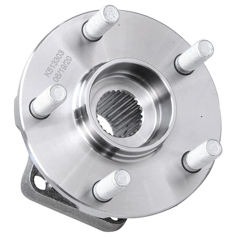 Close-up of 4 Piece Wheel Bearing Hub Assembly Set For Subaru Forester 2009-2013, Impreza 2008-2013, And WRX 2013 front hub