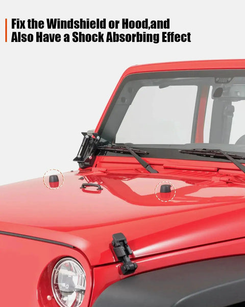 Front Windshield Hold Down Bracket For Jeep Wrangler JK TJ 1997-2018 Replacement installed view