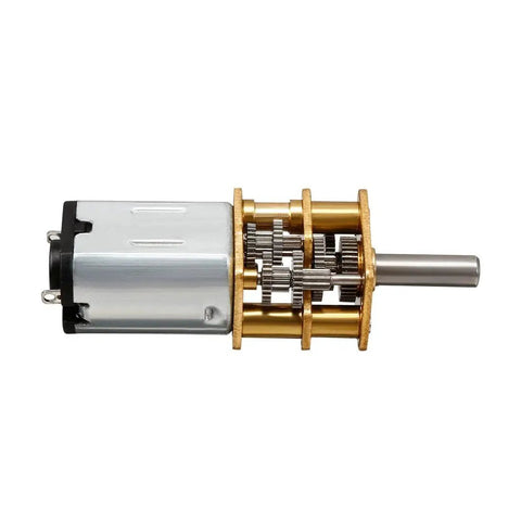 Side view of Ultra Tiny DC Gear Motor 6V 10RPM Micro Speed Reducer Gearbox for RC Robots and DIY Projects with D Shape Shaft and Metal Box