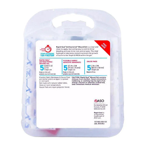 Quick Bleed Control Hemostatic First Aid Kit For Wound Care With 15 Pieces Stops Bleeding Fast In Emergencies packaging