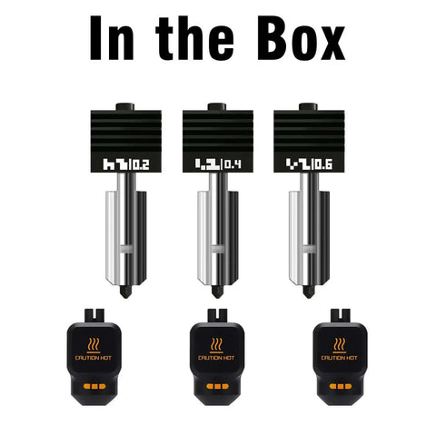 3 Pack Hotend Kit With 0.2mm 0.4mm 0.6mm Pro Grade Nozzles For P2S H2D H2S H2C Printers Anti Clogging