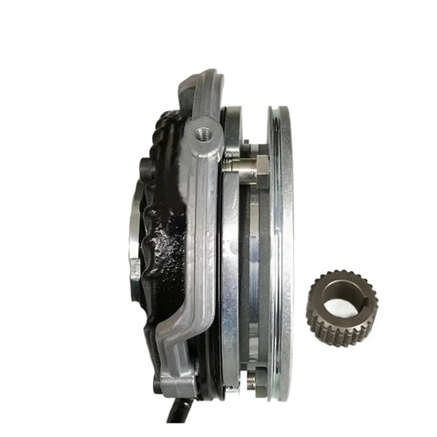 Electromagnetic brake unit (DC24V/90V) with 25mm/30mm shaft, side view, metal housing