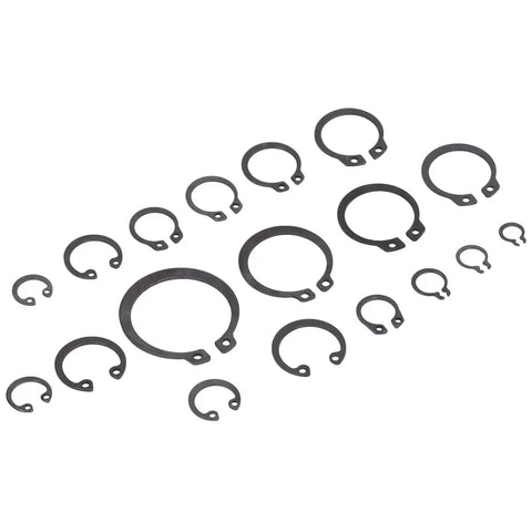 225 Pcs Circlip Snap Ring Kit Retaining Clip Fastener Set For Machinery And Rigs High Temp Rubber Alloy Steel Durable Open End
