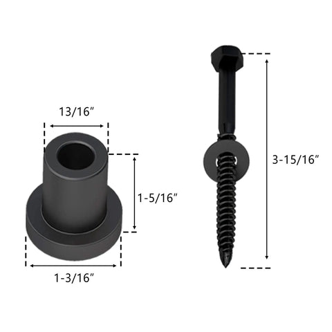 5 Pcs Barn Door Wall Spacers With Screws 1-5/16 Inch Length For Sliding Barn Door Hardware Connection Device Mount To Wall In Black Finish