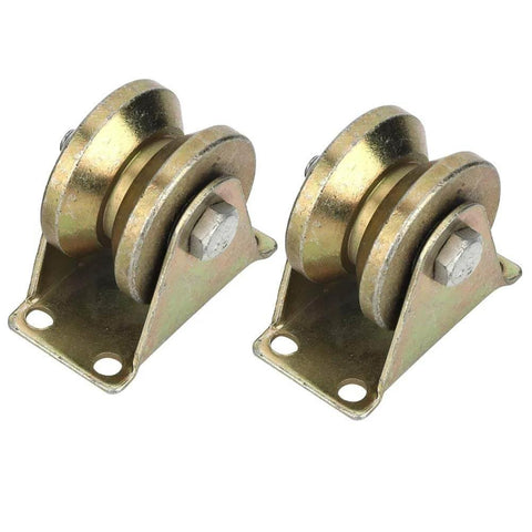 V Type Sliding Gate Roller Set With V Wheel Track Heavy Duty Steel Gate Accessories For Industrial And Home Shop Use Noiseless V Shaped Bracket Durable Gate Rollers In A 2 Pack, front view
