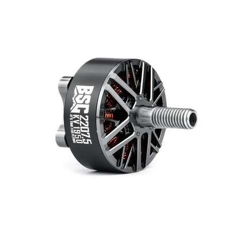 Side view of 2100KV FPV Motor for 5 Inch Drones, 2207.5 size, featuring N52H magnets, 6S compatible for racing and freestyle.