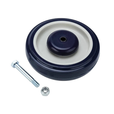 5 Inch Heavy Duty Shopping Cart Replacement Wheels Set Of 4 Stem Casters With 0.3125 Inch Bore Polyurethane Wheels, bolt, and nut