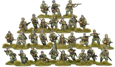 German Fallschirmjager Airborne Paratroopers 28mm Plastic Miniatures for Bolt Action Wargaming, 30 highly detailed figures