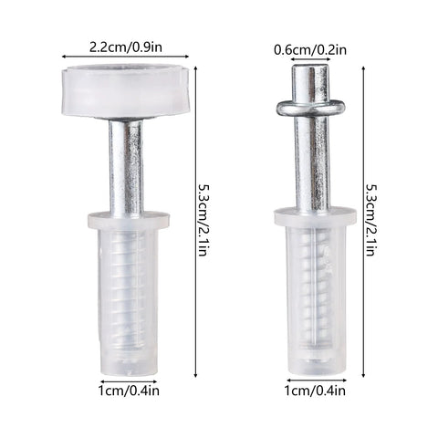 8 Pcs Bi Fold Door Top Roller Guide Wheel And Top Pivot Spring Loaded Replacement Kit with dimensions.