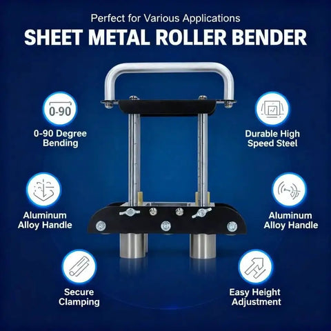 Workhorse Sheet Metal Bending Tool For 0-90 Degree Angles, 0.3-1mm Steel Aluminum Copper Roofing Sheets, showing features