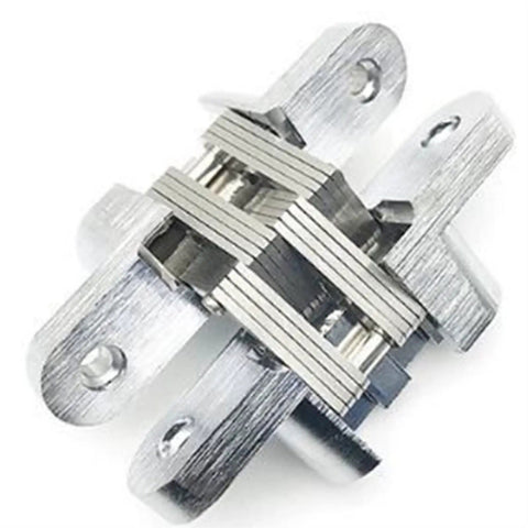 2Pcs Stainless Steel Hidden Hinges For 180 Degree Concealed Folding Doors, Invisible Cross Hinge For Cabinets Gates And Home Hardware
