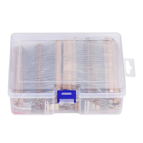 Molence resistor kit in clear storage box; 156 values, 3120 pieces carbon film resistors 1Ω–10MΩ, 1/4W 5%