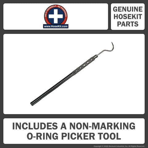 Non-marking O-ring picker tool for All In One Heavy Duty SAE Hydraulic O Ring Flange Kit With 80 Buna 90 O Rings For Code 61 And Code 62.