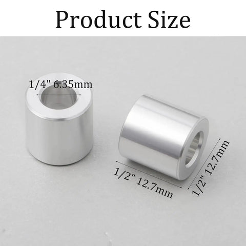 25 Piece Aluminum Spacer Set 1/2 Inch Outer Diameter 1/4 Inch Inner Diameter 1/2 Inch Length Standoff Bushings For 1/4 Inch Screws Bolts