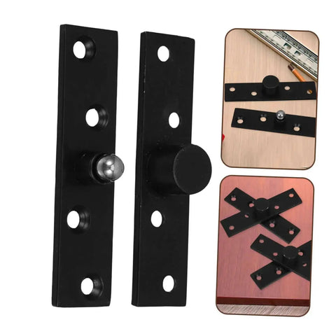 Heavy Duty Hidden Door Hinge Kit with concealed pivot, black finish for secret bookshelf doors, stainless steel construction, secure and smooth operation