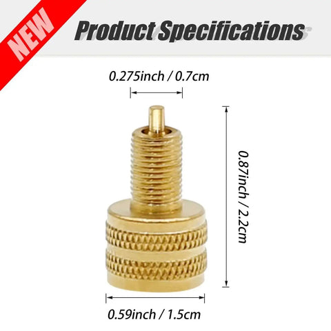 10 Pack Large Bore Tire Valve Adapters External Valve Stem Reducers 22 mm Length Gold Color Built To Last Tire Valve Connector