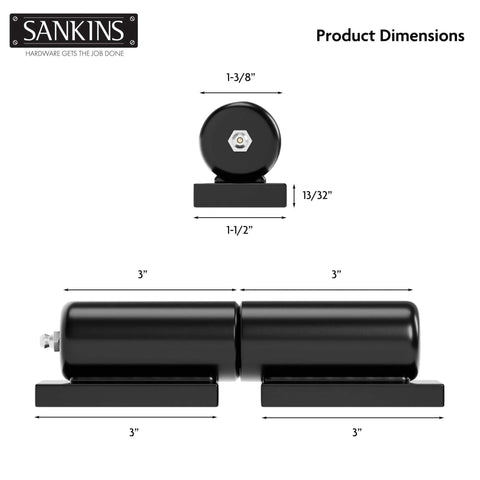 Product dimensions of 7 Inch Heavy Duty Gate Hinges with welded base, durable steel construction for outdoor gates and trailer ramps.